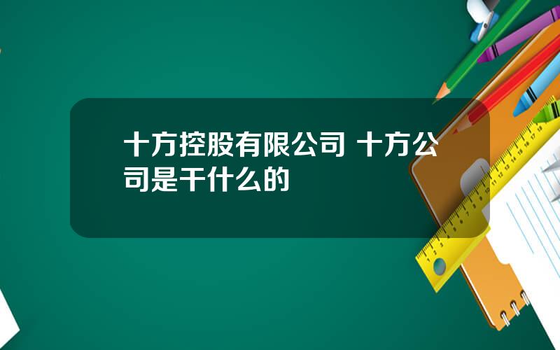 十方控股有限公司 十方公司是干什么的